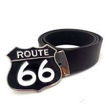 Vintage Cowboy Belts For Men With Will Rogers Highway U S Route 66 Retro Belt Buckle Metal Black Pu Leather Belt Men Worn By Sweat Belt From