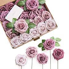 Maybe you would like to learn more about one of these? New Ling S Moment Artificial Flowers 25pcs Real Looking Mauve Fake Roses W St Wedding Supplies Wedding Flowers Petals Garlands
