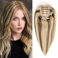 Topper per capelli umani da donna per diradare i capelli 150% densità fatto  a mano con pizzo frontale 100% veri capelli umani clip in pezzi mono base  14x15cm (30cm-70g, 4/27#) : Amazon.it: Bellezza