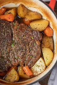 You can cook a roast like that in the oven for a few hours on a low setting, or you can set it and forget it to braise in a slow cooker. Classic Pot Roast Oven Ip Crockpot Directions Dinner Then Dessert