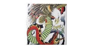 Maybe you would like to learn more about one of these? Eagle Snake Japanese Tattoo Design Tile Zazzle Com