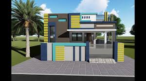 Flat roof single floor home with stair room kerala design. Front Elevation Indian Style Single Floor House Design Novocom Top