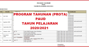 Ini merupakan upaya dalam terselenggaranya pendidikan bagi semua kalangan di masa pandemi. Program Tahunan Prota Paud Tk Kurikulum 2013 Tahun Pelajaran 2020 2021 Arsip Paud