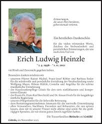 Todesanzeigen von Erich Ludwig Heinzle