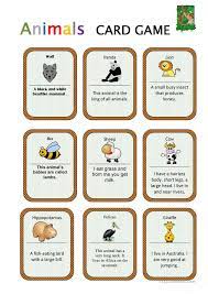 Animals Card Game English Esl Worksheets For Distance Learning And Physical Classrooms English Games For Kids Card Games Card Games For Kids