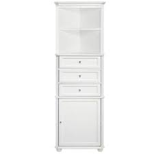 With a variety of colors and styles, you are sure to complement your bathroom decor. Home Decorators Collection Hampton Harbor 25 In W X 14 In D X 52 1 2 In H Linen Cabinet With Drawer In White Bf 22673 Wh The Home Depot