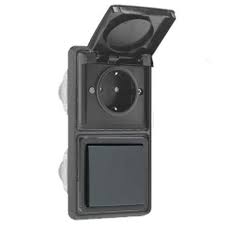niko hydro zwart inbouw wisselcombinatie ip55 verticaal houten wanden zwart stopcontact