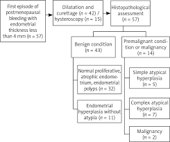 A woman is postmenopausal if her periods have stopped for 12 months. The Thin Red Line Postmenopausal Abnormal Uterine Bleeding With Endometrial Thickness Less Than 4 Mm Abstract Europe Pmc