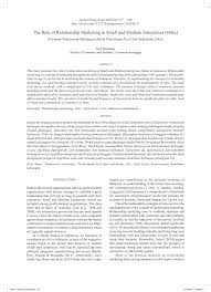 15 okt 2019 mata pelajaran bahasa indonesia kelas semester ix 1 siswa menerima tugas terstruktur menceritakan kembali secara tertulis isi cerpen tertentu yang. Pdf The Role Of Relationship Marketing In Small And Medium Enterprises Smes