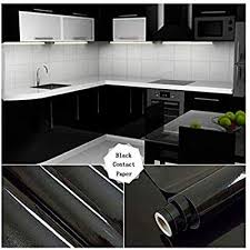 Black And White Adhesive Contact Paper 17 71 Quot X 79 Quot Black Contact Paper Waterproof High Gloss Vinyl Self Adhesive Film For Kitchen Cabinets Decor Kitchen Wall Stickers Furniture Renovation