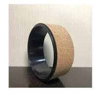 Wholesale Pilates Stretch Yoga Training Fitness Half Cork Wooden Yoga Wheel  Custom logo 33cm