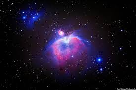 The orion nebula (also known as messier 42, m42, or ngc 1976) is a diffuse nebula situated southb of orion's belt. The Orion Nebula