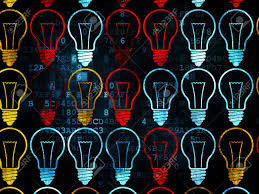 Business Concept Pixelated Multicolor Light Bulb Icons On Digital Stock Photo Picture And Royalty Free Image Image 40508277
