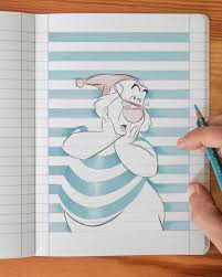 45 Creative Drawing With Notebook Lines By Luigi Kemo In 2020 Creative Drawing Interesting Drawings Color Pencil Drawing