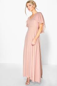 Chiffon Cape Sleeve Maxi Bridesmaid Dress Boohoo Maxi Bridesmaid Dresses Maxi Dress Collection Bridesmaid Dresses With Sleeves