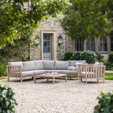 Huge selection of outdoor furniture products. Garden Trading Porthallow Corner Sofa Set Acacia Wood Black By Design