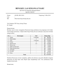 Solo, senin 04 september 2017. Contoh Surat Penawaran Harga Jasa Contoh Surat