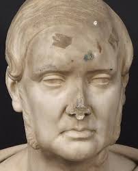 Sold at Auction: James A. Ewing, JAMES ALEXANDER EWING (Scottish 1843-1900)  Portrait bust of a man, marble sculpture, signed Ewing Fecit, Glasgow 1866.  Condition: nose chipped and broken, have piece, scuffs and