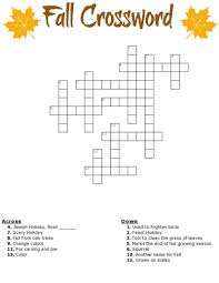 The apple doesn't fall too far from the tree. Fall Crossword Puzzle Free Printable Worksheet