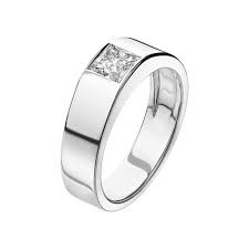 Les modèles de bagues pour hommes se sont ainsi, il existe maintenant des collections de bagues hommes diamant ou serties de pierres. Bague Homme Or Blanc Diamant Ludwig Gemmyo