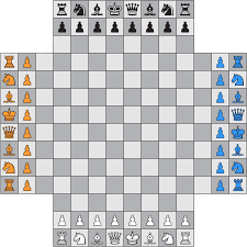 The object is to make square of four blocks of your color. Four Player Chess Wikipedia