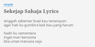 Nikmati kemudahan download kotak hati, streaming kotak hati, dan lirik lagu kotak hati hanya di musik area. Sekejap Sahaja Lyrics By Hujan Singgah Sebentar Buat Kau