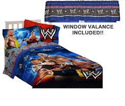 Boys Wwe Wrestling Sport 6pc Full Double Size Comforter Sheets Valance Curtain Valance Curtains Wwe Comforters