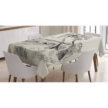 Love the cane suite with black and white stripe. East Urban Home Palm Tree Tablecloth Sketch Of Coconut Palm Tree On Sandy Tropical Beach Exotic Oceanside View Print Rectangular Table Cover For Dining Room Kitchen Decor 52 X 70 Cream Black Wayfair