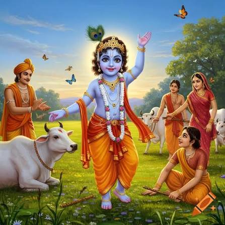 Shree Radhae Krishna in 16:9 aspect ratio on Craiyon