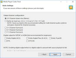 The media player codec pack is a free simple to install package of codecs/filters/splitters used for playing back movie and music files. Download Media Player Codec Pack 4 5 7