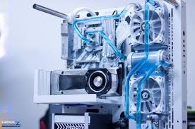 Wow Pure White With Light Blue Watercooling Fluid This Beast Can Definitely Cool You Down In The Summer What S Your Pure Products Cool Stuff Gaming Setup