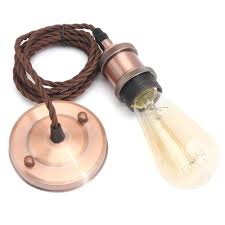 Find great deals on ebay for copper pendant lights. Vintage Industrial Single Copper Light Bulb Pendant Ideas4lighting Sku6308i4l