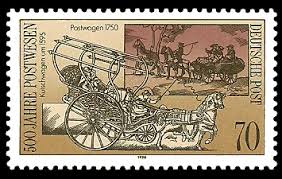 © harry hautumm / pixelio. 500 Jahre Postwesen Alter Postwagen Briefmarke Ddr