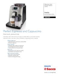 Saeco's new and patented innovation, aquaclean water filter, ensures you make the most out of your full automatic coffee machine. Hd8753 87 Philips Automatic Espresso Machine Manualzz