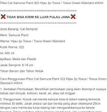 Harga pilox/pylox atau cat semprot terbaru. Pilox Cat Samurai Paint 322 Hijau Ijo Tosca Tosca Green Standard 400 Ml Lazada Indonesia