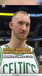 Sam Hauser could not miss tonight 🔥 He spoke to Abby Chin after the C's  big win in Indiana