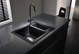 black kitchen sink, black kitchens