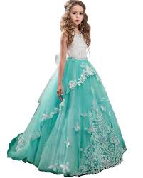 Lower Girl Dress Kids Lace Beaded Pageant Ball Gowns Long Girls First Avadress With Images Wedding Dresses For Girls Kids Dress Gowns For Girls