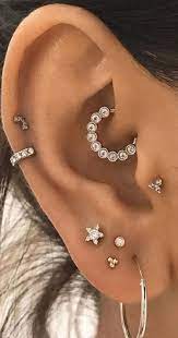 cute multiple ear piercing ideas daith cartilage ear lobe earring studs jewelry www mybodiart com ear jewelry earings piercings multiple ear piercing