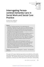 This includes social social security disability income (ssdi) for workers younger than 65, supplemental security income (ssi), medicaid, veteran benefits, and. Pdf Interrogating Person Centred Dementia Care In Social Work And Social Care Practice