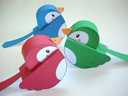 Printable Bird Crafts For Kids Ptf Lovely Birds Paper Birds Paper Crafts Paper Toys