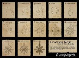 How to draw a compass rose. Fantasy Map Tutorial Compass Rose By Djekspek On Deviantart
