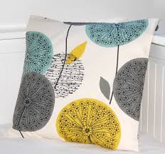 Teal Grey Mustard Dandelion Cushion Cover Flower Pillow Cover 16 Inch Dining Room Colour Schemes Dining Room Colors Room Colors