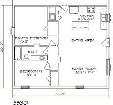 Barndominium Floor Plan 2 Bedroom 1 Bathroom 35x30 Barndominium Floor Plans House Floor Plans Pole Barn House Plans