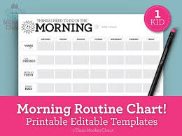 1 kid morning routine chart reward chart chore chart