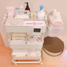 mamari official ママリ ベビーワゴン 完成しました ママリ 出産準備 ikea ロースコグ ベビー用品 収納 赤ちゃんスペース 赤ちゃんの部屋のデザイン