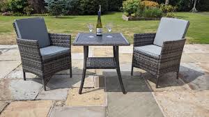 Bistro table and 2 chairs. Cordoba 2 Seater Garden Rattan Bistro Set With Table Black