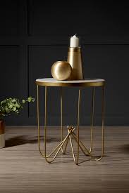 Everyone Needs A Brass Round Marble Side Table Perfect For Christmas Drinks Or By The Side Of Gold Home Decor White Marble Side Table Marble Side Table Round