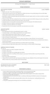athletic trainer resume sample mintresume