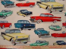 Classic 1950s Chevys Fabric White Vintage Cars 1950s Vintage Cars Car Fabric